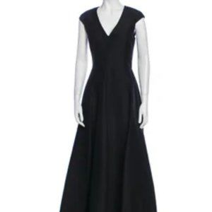 HALSTON HERITAGE V-NECK LONG DRESS SIZE:S I US 4
